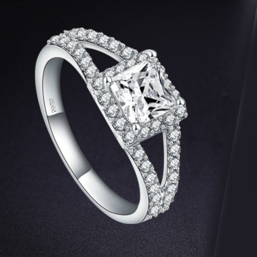 asscher cut diamond engagement rings 925 silver sterling split shank asscher cut engagement diamond asscher cut diamond engagement rings 925 silver sterling split shank asscher cut engagement diamond